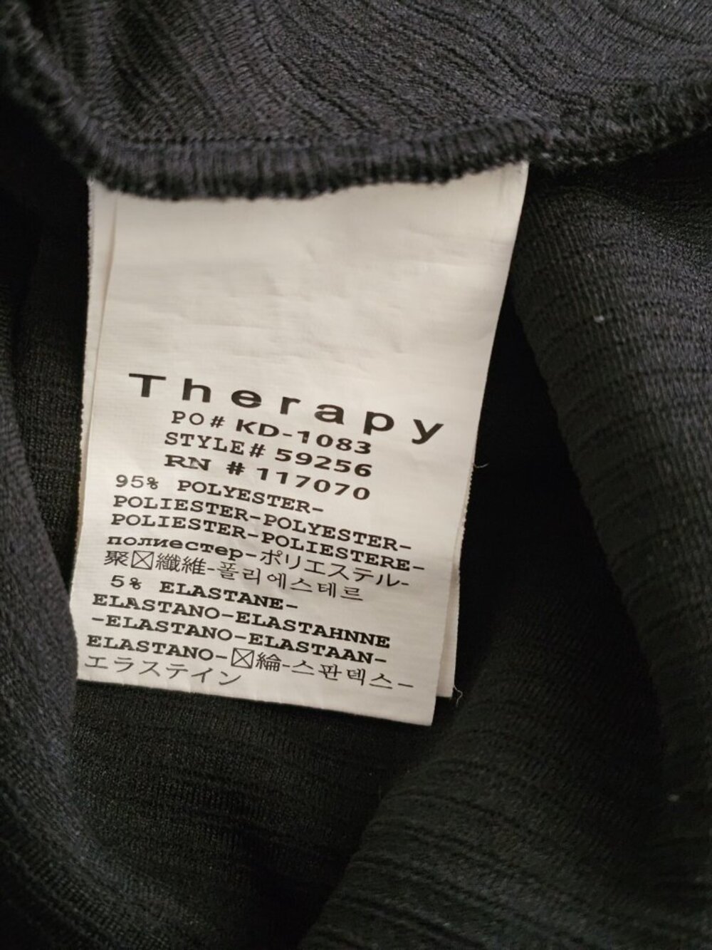 Therapy Textured Sleeveless V-Neck Bodycon Midi Dress Size XL Black - Picture 5 of 5
